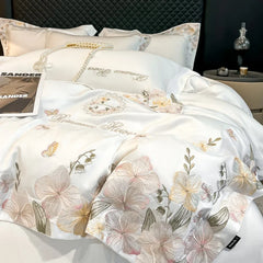 600TC Lyocell Eucalyptus Fiber Soft Silky Cooling Bedding Set