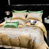 Gorgeous Silky Brocade Jacquard Egyptian Cotton Luxury European Bedding Set