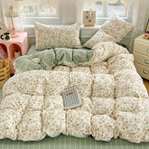 Japanese Style Floral Printed Queen Quilt Cover Set 3/4 Pcs Soft Cotton Bedding Set