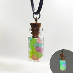 Glowing Captured Spooky Ghost Bottle Necklace