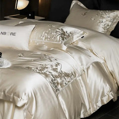 High Precision Damask Egyptian Cotton Soft Silky Bedding Set