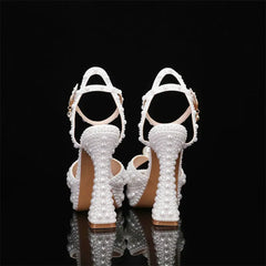 Luxury Handmade White Full Pearl Pumps