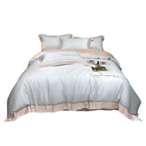 Class A 100% Lyocell Four Piece Set Ice Cold Feeling Silk Duvet Cover Smooth Bedding for Bedroom