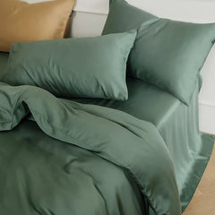 600TC Lyocell Soft Silky Cooling Solid Color Bedding Set
