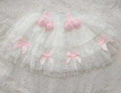 PomPom Balletcore Princess Coquette Style Spitzenrock mit Schleifen