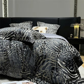 4Pcs Luxury Leopard Print Jacquard Bedding Set