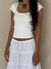 Grind Time Lace Trim Top