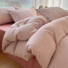 Soft Queen Duvet Cover Set 4pcs King Size Soft Comfortable Double Bedding Set