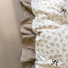 3/4Pcs Korean Princess Style Floral Printing Bedding Set