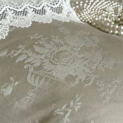 Vintage Embossed Jacquard Large Lace Ruffles Bedding Set