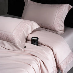 1000TC Lyocell Cotton Brushed Embroidery Wide Edge Luxury Bedding Set