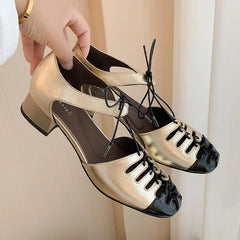 sheepskin round toe tie