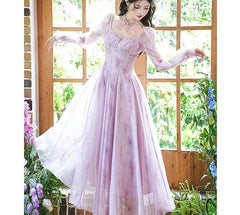 Vestido de hada violeta cristalina de ninfa mariposa