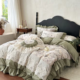 French Vintage Cottagecore 100% Cotton Floral Bedding Set