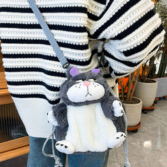 Bored Plush Cat Shoulder Bag