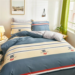 Nordic All Cotton plaid comforter cover for double bed 100% Pure Cotton Quilt cover 1pcs soft Simple Duvet cover King Queen Size