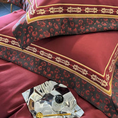 Brocade Jacquard Egyptian Cotton Gold Embroidery Luxury Bedding Set