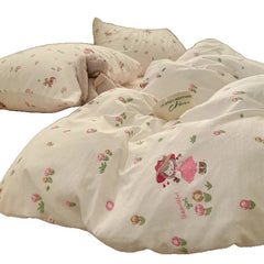 Wave Point Washed Cotton Bedding Set