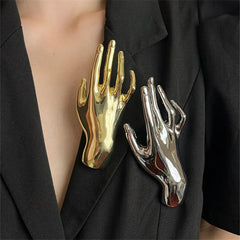 Hand Accent Art Brooch Pin