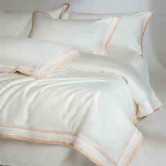 1000TC Egyptian Cotton Luxury Embroidery Solid Color Hotel Style 4Pcs Bedding Set