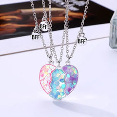 Magnetic Peach Broken Heart Necklace