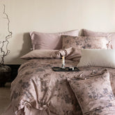 Vintage Floral Duvet Cover Set 100% Cotton French Style Bow Tie Bedding Set, Soft Bed Linen With Pillowcase for Queen King Size