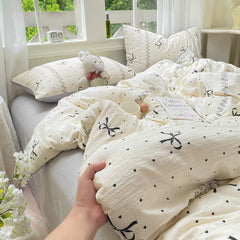 Korean Wrinkled Double Layered Yarn Bedding Sets