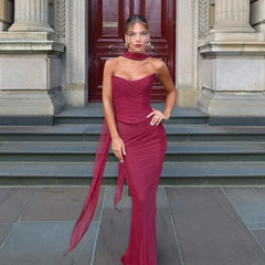 Bellamy Strapless Set With Scarf