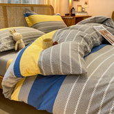 High Quality 100% Cotton Duvet Cover Set Modern Striped Printed Bedding Set