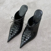 Muller Pointy Lace-Up Heels