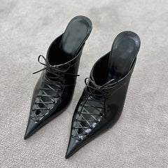 Muller Pointy Lace-Up Heels