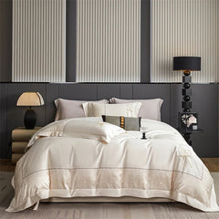 Butterfly Embroidery Jacquard Egyptian Cotton Bedding Set