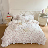 Kawaii Tiny Floral Lace Ruffle Princess Bedding Set
