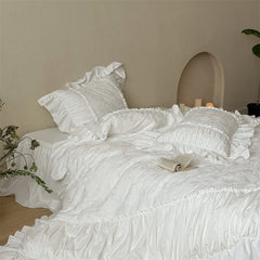 100% Cotton White Vintage French Princess Wedding Bedding Set