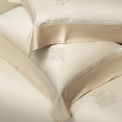 Luxury Embroidery Solid Color Bedding Set