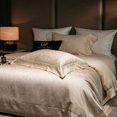 Thick Woven Embossed Jacquard Lyocell Cotton Bedding Set, Soft Silky Duvet Cover Set, Pillowcases, Bed Sheet/Fitted Sheet, 4Pcs