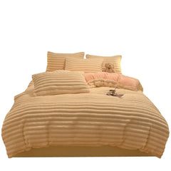 Winter Thick Warm Duvet Cover Set Coral Velvet Luxury Bedding Sets