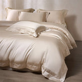 Luxury Lyocell Cotton Butterfly Jacquard Bedding Set, Soft Silky Duvet Cover Set, Pillowcases, Bed Sheet/Fitted Sheet, 4Pcs