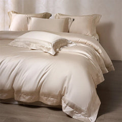 Luxury Lyocell Cotton Butterfly Jacquard Bedding Set, Soft Silky Duvet Cover Set, Pillowcases, Bed Sheet/Fitted Sheet, 4Pcs