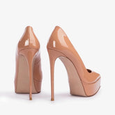 Nude Patent Leather Pumps