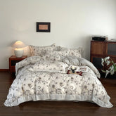 Vintage Floral Print Lace Luxury Bedding Set
