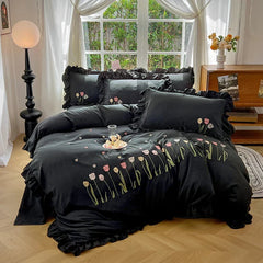 3/4Pcs Ruffle Bedding Set