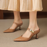leather sheepskin metal accessories belt buckle high Heels