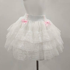 Minirock im Coquette-Stil mit Spitzenschleife und Balletcore-Rock