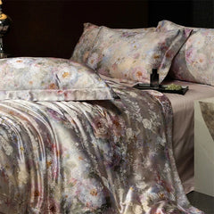 Luxury Flowers Jacquard 1000TC Egyptian Cotton Soft Silky Bedding Set