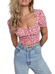 Pandora Ruched Tie-Up Crop Top