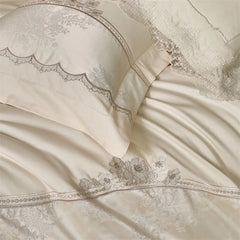 1000TC Egyptian Cotton Soft Silky Satin Jacquard Embroidery Luxury Bedding Set