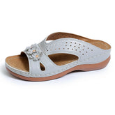 Slippers Casual Flower Hollow Wedge Beach Shoes