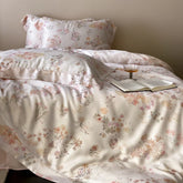 Luxury Lyocell Soft Silky Cooling Bedding Set, Watercolor Floral Print Duvet Cover Set, Bed Sheet/Fitted Sheet, Pillowcase, 4Pcs