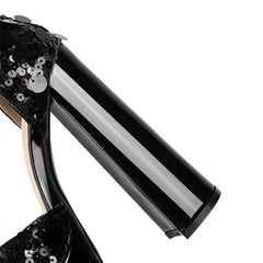 Nightclub Sequin Elastic Waterproof Platform Bag Heel